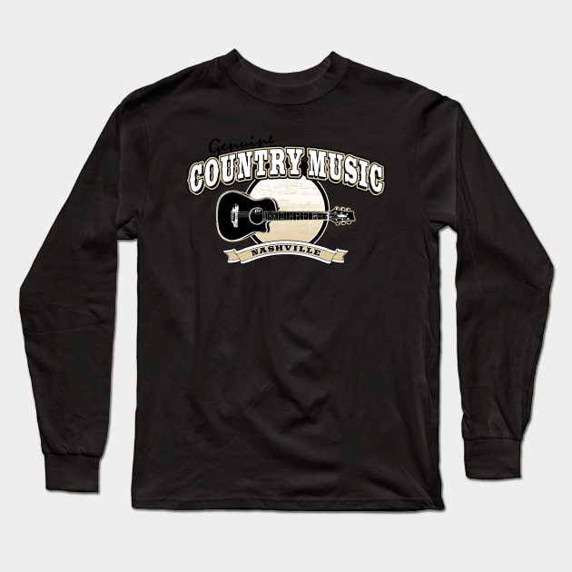 Country Music Long Sleeve T-Shirt by myoungncsu